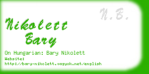 nikolett bary business card